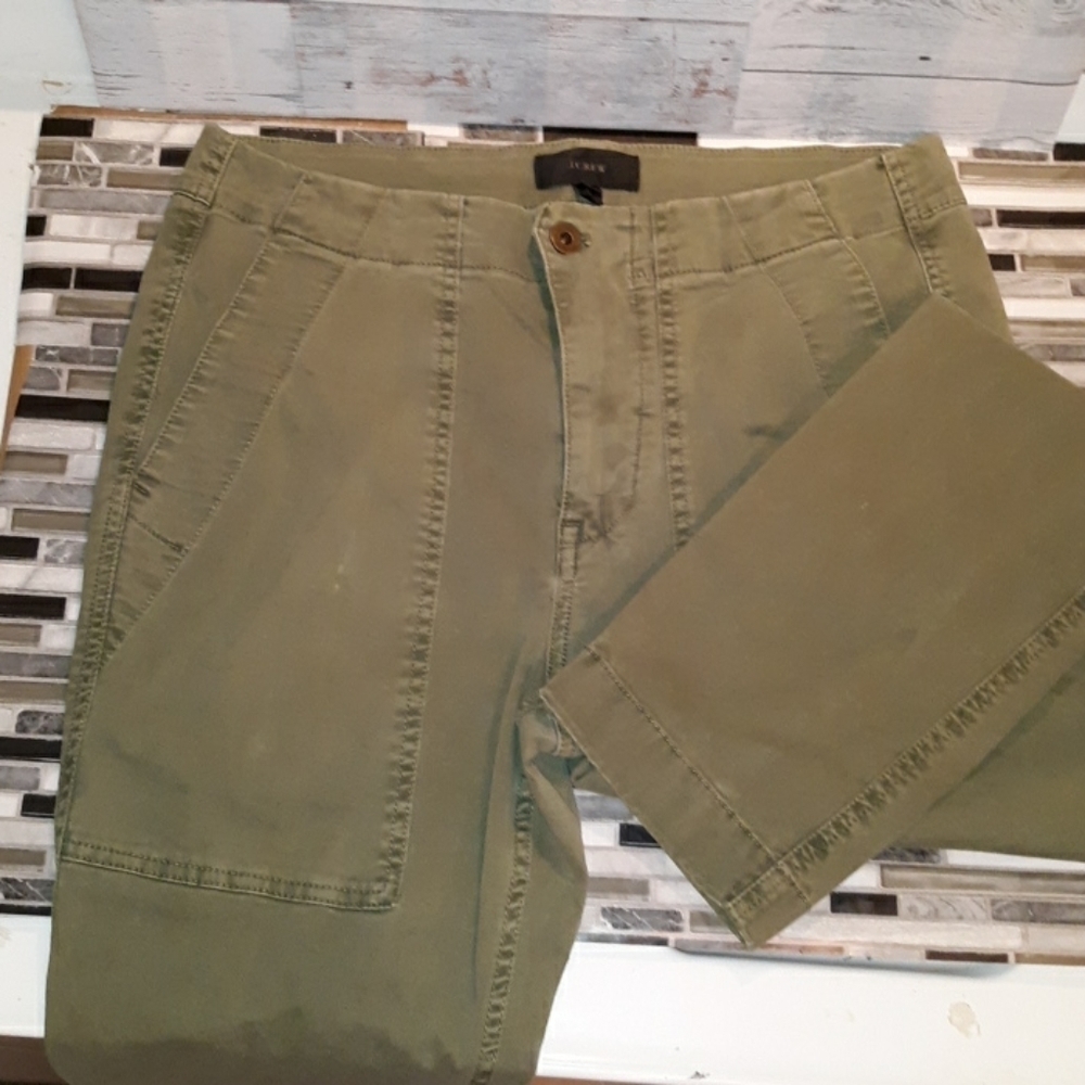J.Crew camp green skinny 8